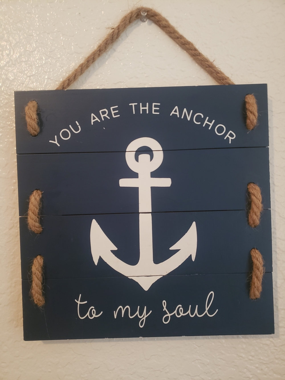 Navy Blue Anchor Wall Sign - You Are The Anchor to My Soul